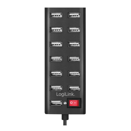 Logilink USB 2.0 Hub 13 Port mit Ein / Aus Schalter aktiv 75 cm