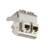 LogiLink Hutschienenadapter für zwei RJ45 Keystone Module, Metall