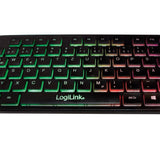 LogiLink Beleuchtete Tastatur LED RGB USB 1.1 QWERTZ-Layout Plug & Play