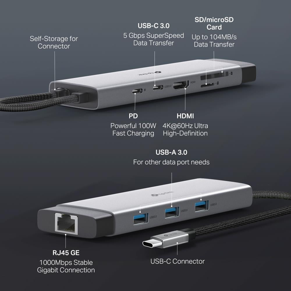 TP-Link UH9120C USB C Hub 9 in 1 HDMI 4K LAN SD USB Power Delivery