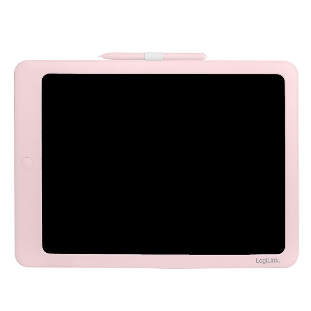 LogiLink LCD Kinderschreibtafel 14" – wiederbeschreibbar mit Whiteboard-Rückseite, pink