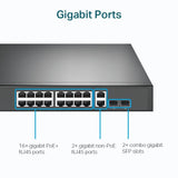 TP-Link TL-SG1218MP 18-Port Gigabit Rackmount Switch mit 16× PoE+ Ports, 250W PoE-Budget