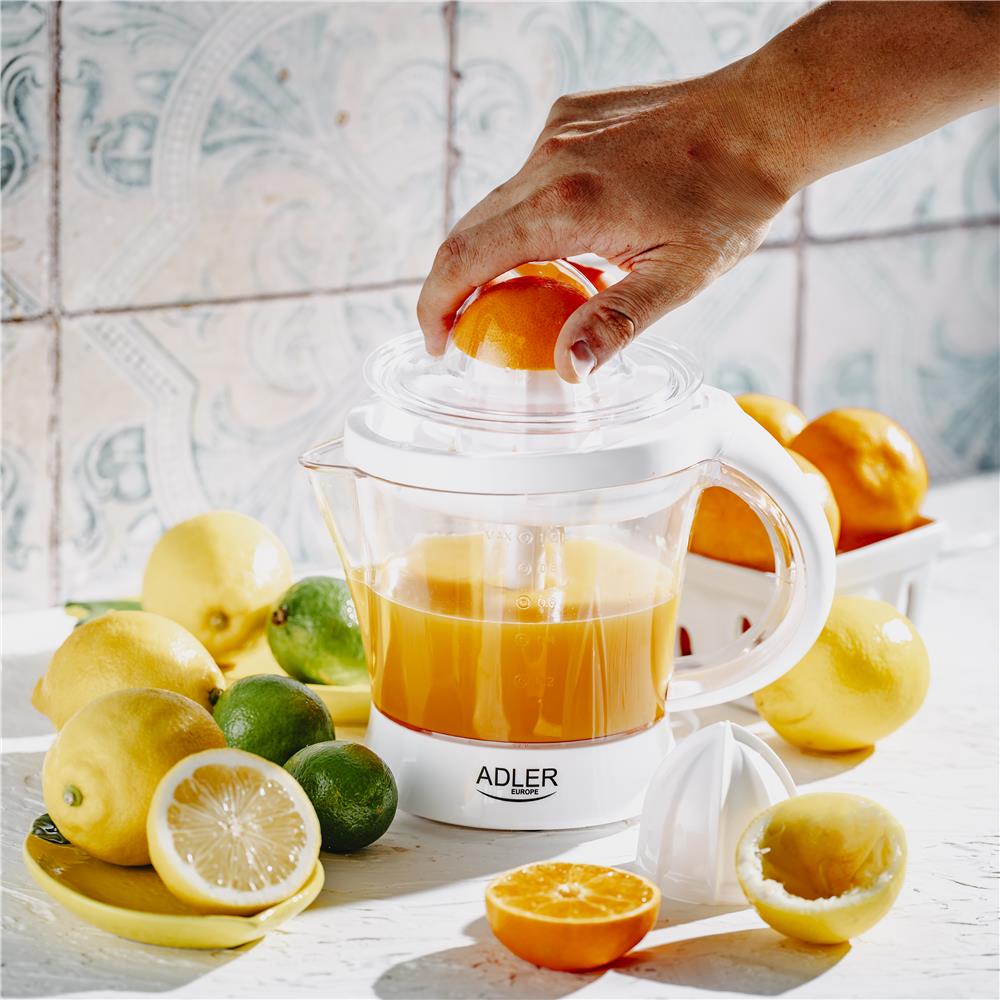 Adler AD 4014 elektrische Zitruspresse 1L Saftpresse Orangenpresse weiß