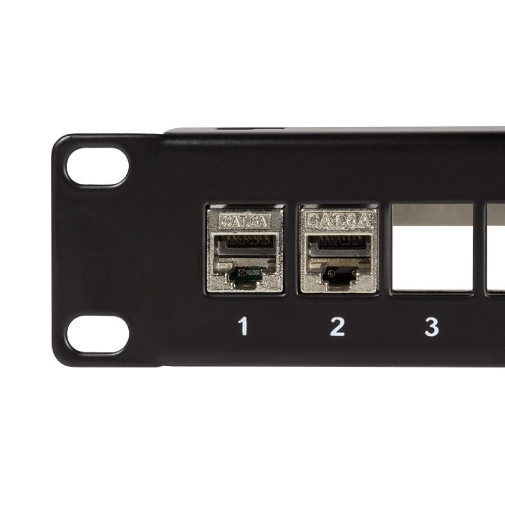 LogiLink Keystone Patchpanel für 24 Keystone Buchsen, 1 HE, unbestückt, schwarz