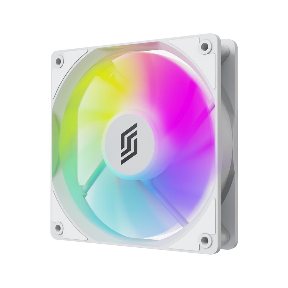 Silentware RF120W-R White 120mm PWM A-RGB Reverse-Airflow Lüfter, RGB, leise für PC-Gehäuse