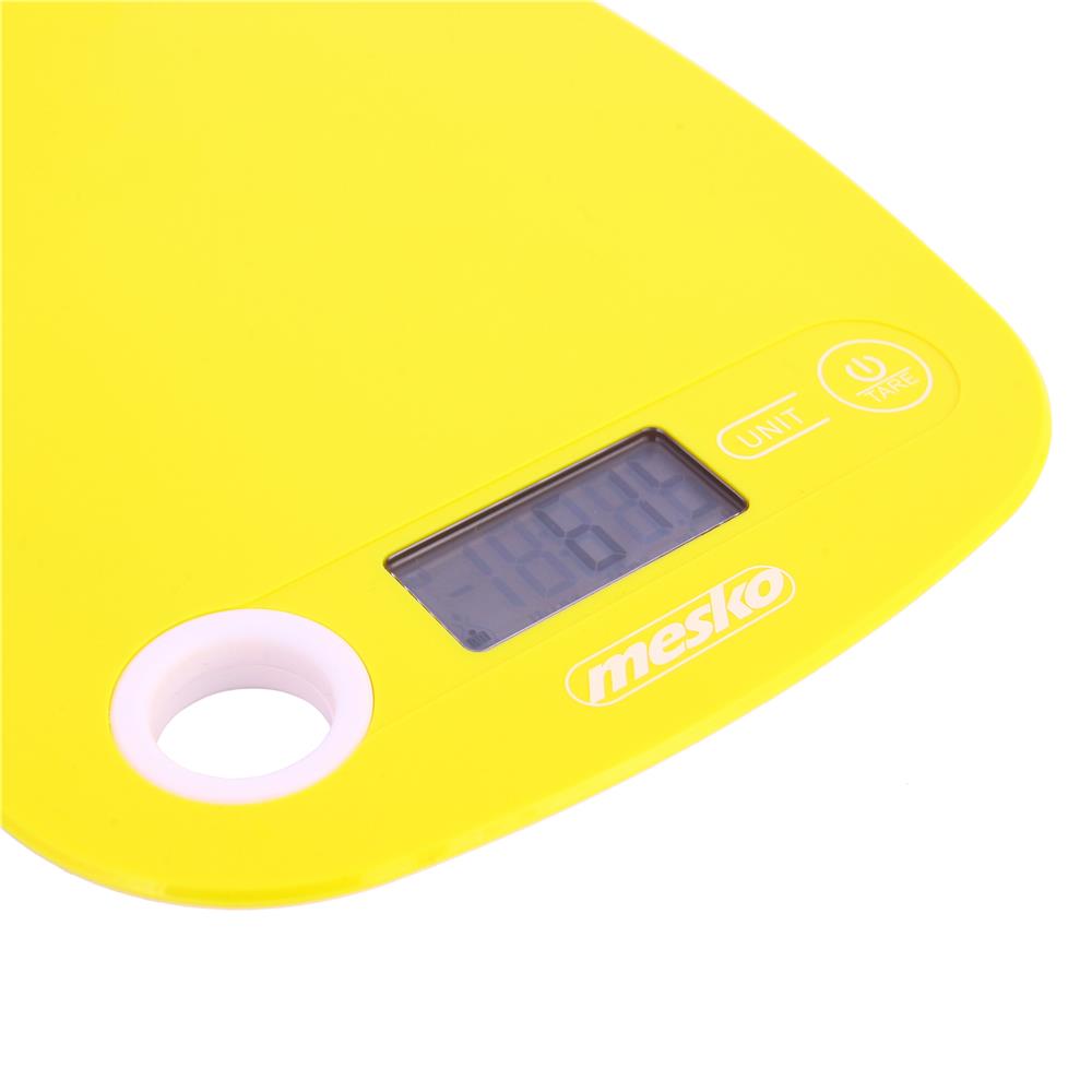 Mesko MS 3159 Küchenwaage digital 5kg LCD Display Tara Funktion Digitalwaage gelb