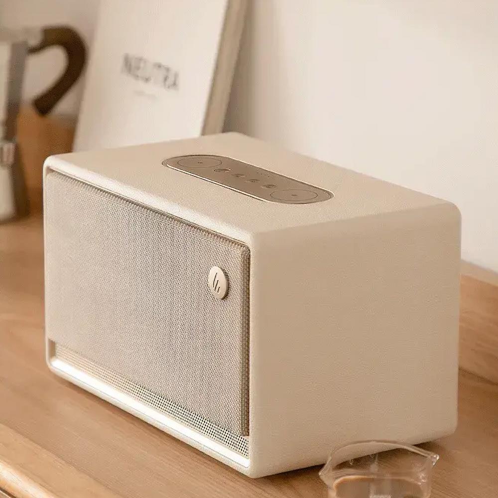 Edifier ES300 Bluetooth Lautsprecher, Creme - 60W Hi-Res Audio, AirPlay 2, LDAC, 12h Akku, Multiroom, USB & AUX
