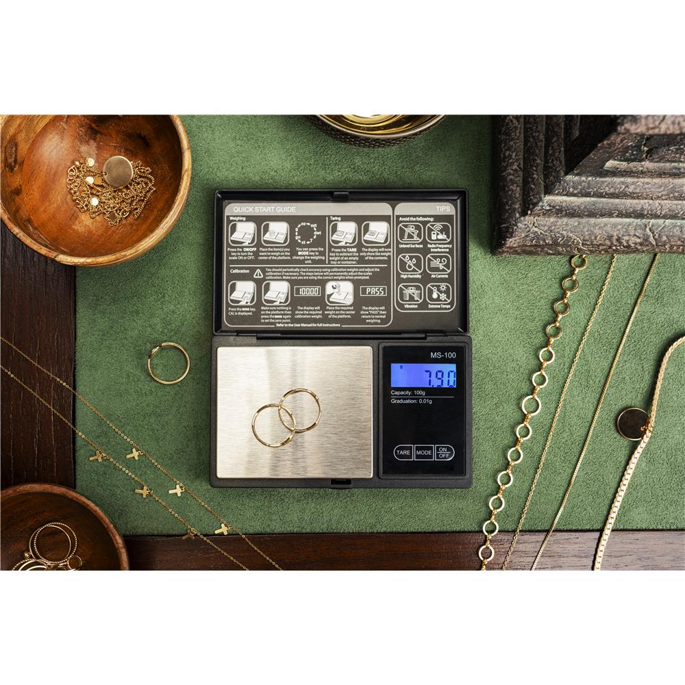 Adler AD 3176 Präzisionswaage Taschenwaage Feinwaage beleuchtete LCD Anzeige schwarz