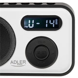 Adler AD 1906 PLL AM/FM Digitalradio modernes Radio USB C Batterie weiß schwarz