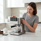 Adler AD 4390 Siebträgermaschine 20 Bar, PID Temperaturkontrolle, Thermoblock, Milchaufschäumer, 1350 W
