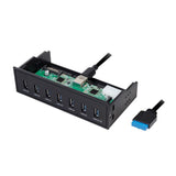 LogiLink USB 3.0 Hub 7-Port, intern, mit Schnellladeport für 5,25" Schacht