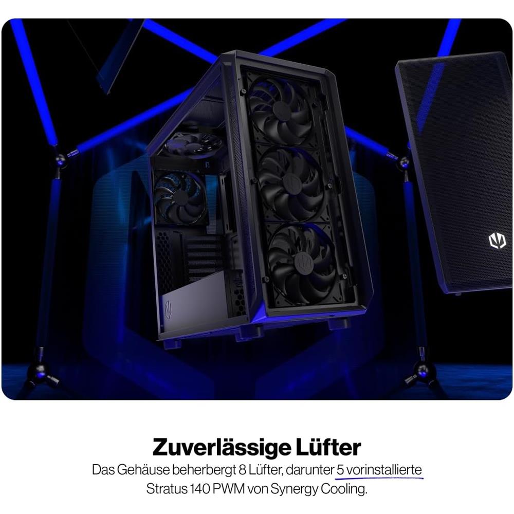 ENDORFY Arx 700 Air, ATX PC-Gehäuse, inkl. 5x 140mm PWM-Lüfter, Top und Front aus luftigem Mesh | EY2A012