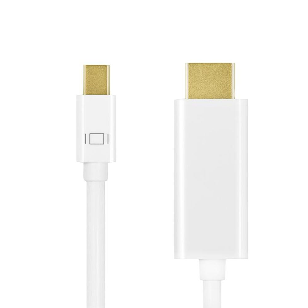 LogiLink DisplayPort-Kabel mit Mini DisplayPort Stecker zu HDMI Buchse, Ultra HD 4K/30 Hz, 3m, Weiß