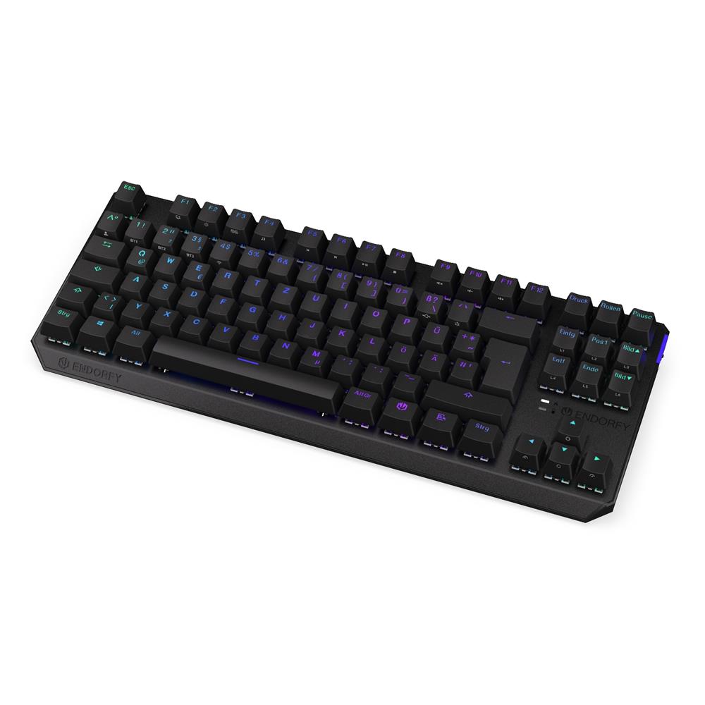 ENDORFY Keyboard Thock TKL Wireless, DE-Layout, Tastatur, Kabellos, Schwarz, Beleuchtet