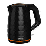 Adler AD 1277B Wasserkocher in Schwarz, 1,7 Liter, 2200 Watt, mit 360 Grad Basisstation