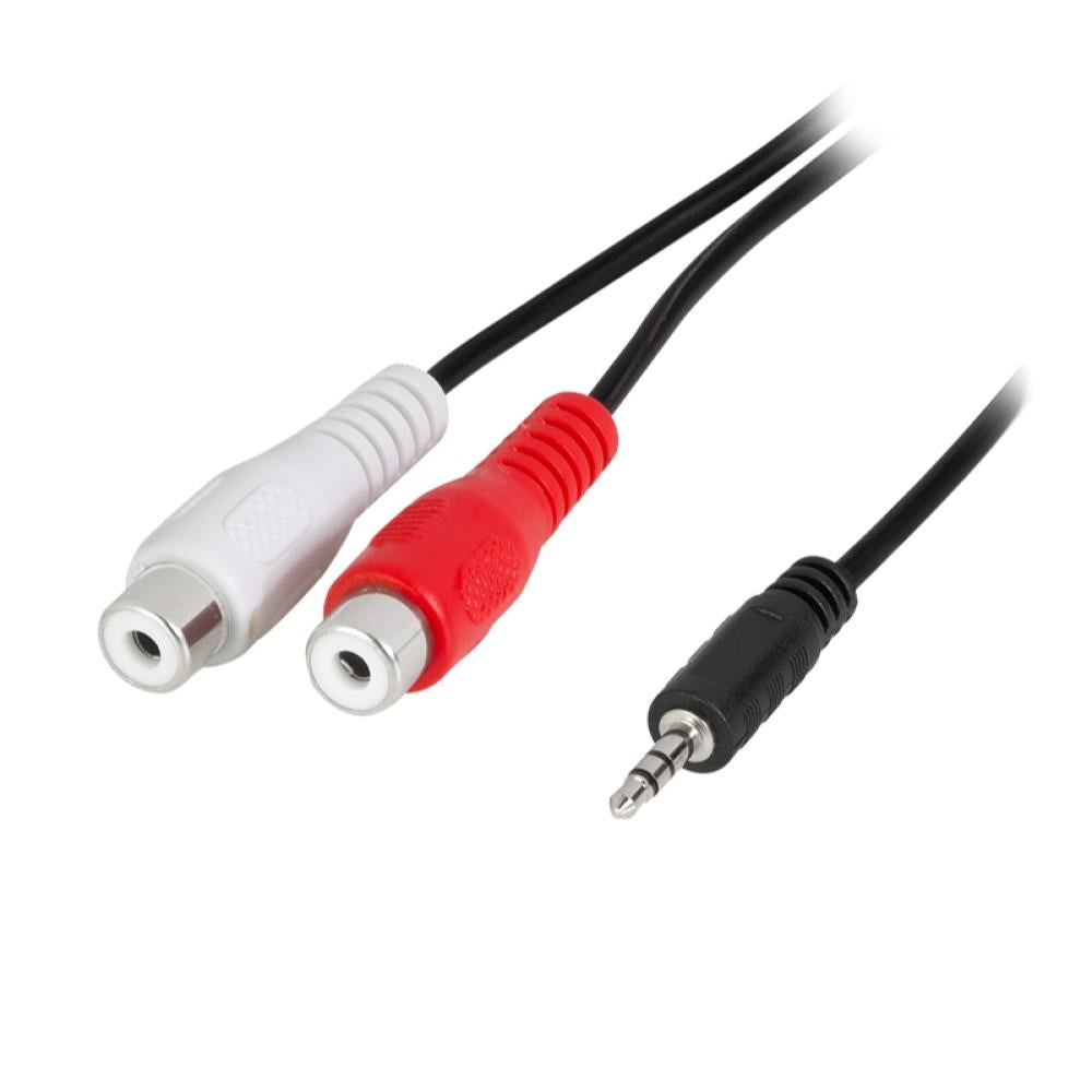 LogiLink Anschlusskabel Audio 1,5m 3,5mm Stereo Stecker auf 2x Chinch Buchse