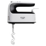 Adler AD 4229 Handmixer 9 Geschwindigkeiten Turbo Funktion Knethaken Schneebesen weiß schwarz