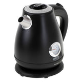 Camry CR 1344b Retro Wasserkocher mit Thermometer, 1,7 L Edelstahl Wasserkocher mit analoger Temperaturanzeige, 360° Basis, Kalkfilter, Teekocher für Tee, Kaffee, Schwarz