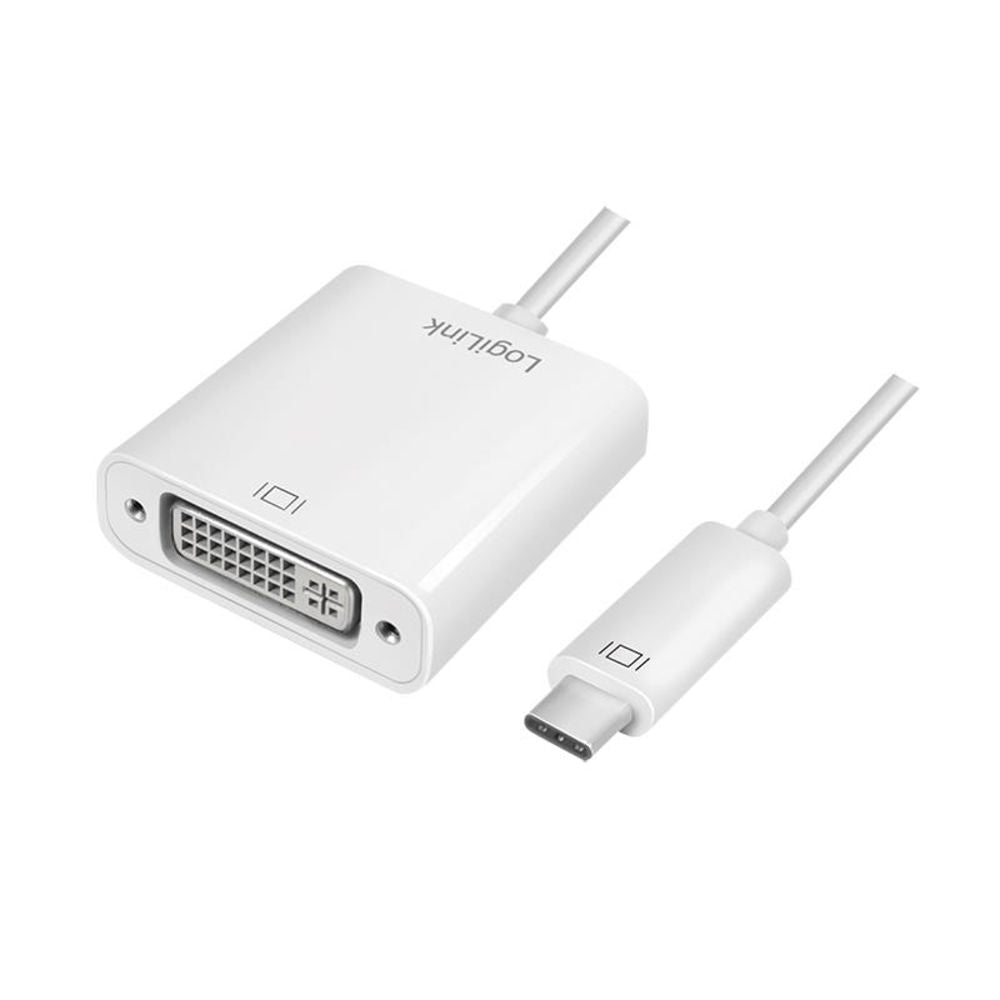 LogiLink USB-C auf DVI Adapter Schnittstelle weiß 1080p Fernseher Monitor Computer Kunststoff