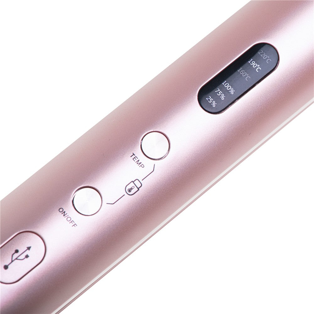 Adler AD 2327p Akku Glätteisen kabellos, USB-C Reise-Haarglätter mit Keramikplatten, LED-Display, 3 Temperaturstufen, Aufbewahrungsbeutel, Rosa
