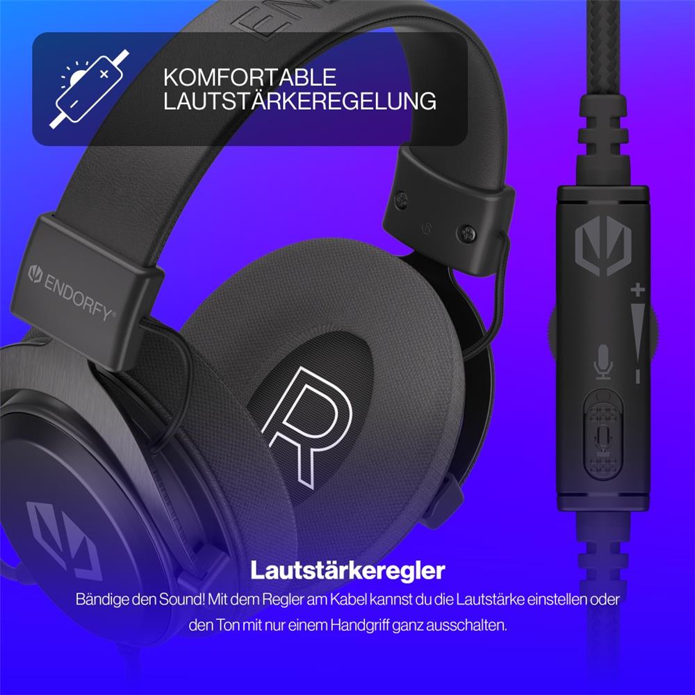 ENDORFY VIRO Infra EY1A003, Gaming Headset, Kopfhörer mit Mikrofon, Schwarz, Klinke, Over-Ear