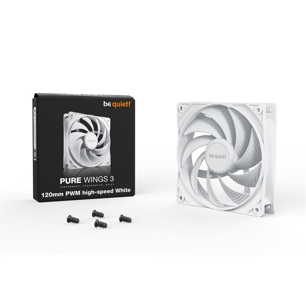 be quiet! Pure Wings 3 120mm PWM high-speed White Lüfter, innovativer Motor mit Close-Loop-Technologie