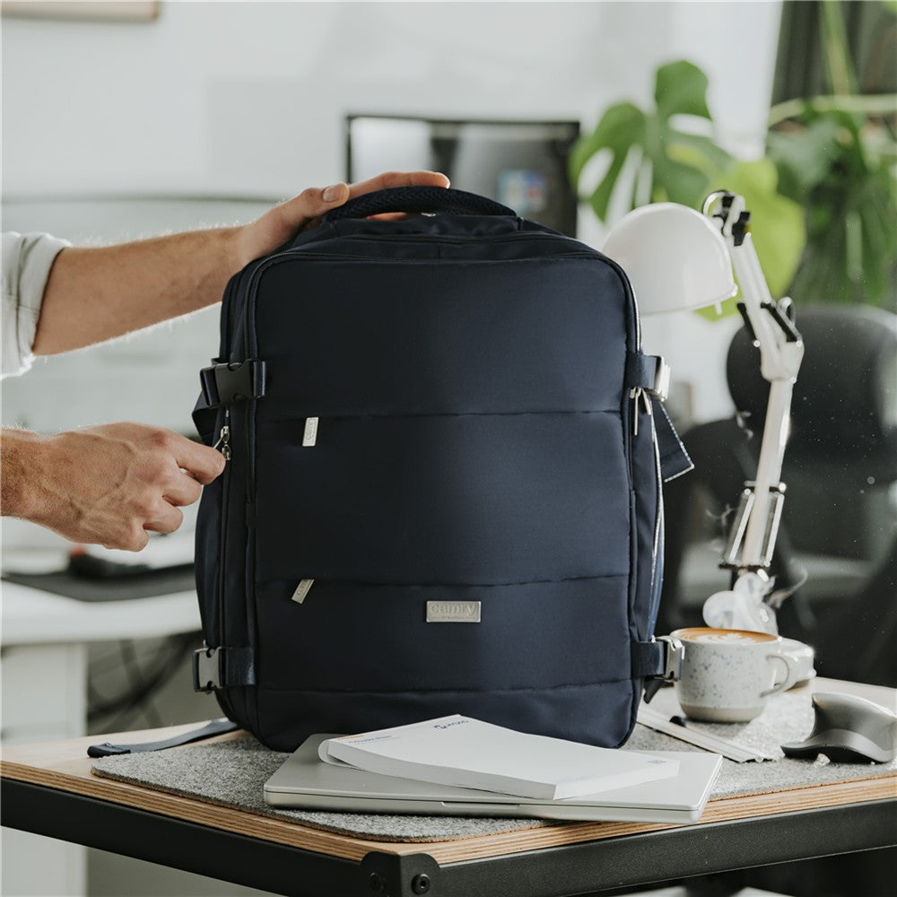 Camry CR 6880nb Reiserucksack 24 Liter, Handgepäck-Rucksack mit Laptopfach bis 17 Zoll, Nassfach, Schuhfach, RFID-Schutz und USB-Anschluss