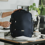 Camry CR 6880nb Reiserucksack 24 Liter, Handgepäck-Rucksack mit Laptopfach bis 17 Zoll, Nassfach, Schuhfach, RFID-Schutz und USB-Anschluss