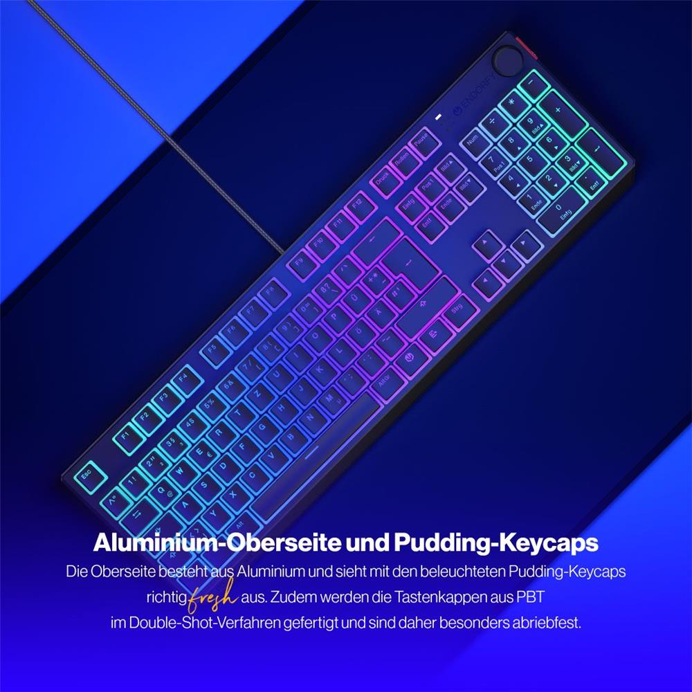 ENDORFY Thock DE Kailh Red Pudding, Tastatur, Schwarz, Beleuchtet, DE-Layout