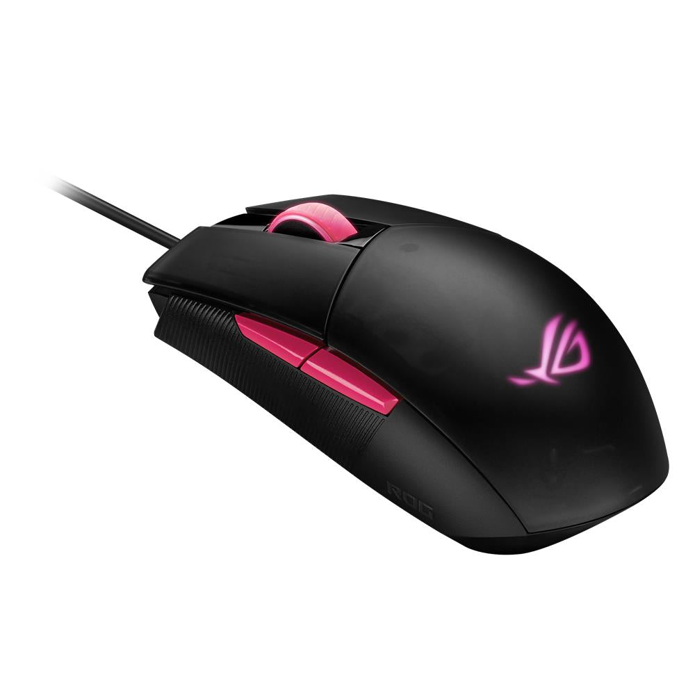 ASUS ROG Strix Impact II Electro Punk kabelgebundene Gaming Maus 6.200 DPI Aura-Sync schwarz/pink