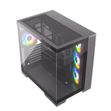 Silentware View A-RGB Black – Showcase Midi Tower mit Glasfront, Glas-Seitenfenster & 4 RGB Lüftern