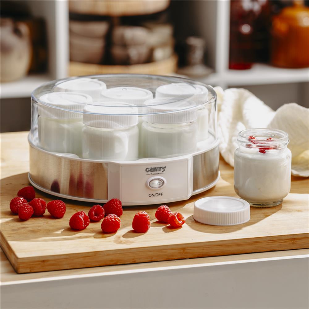 Camry CR 4519 Joghurtbereiter weiß/silber – 7 Gläser für frischen Joghurt