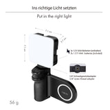 LogiLink Magnetischer Smartphone-Griff mit LED-Licht & BT5.2 Kameraauslöser – MagSafe-kompatibel