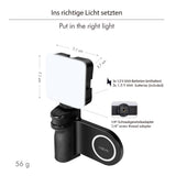 LogiLink Magnetischer Smartphone-Griff mit LED-Licht & BT5.2 Kameraauslöser – MagSafe-kompatibel