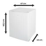 Adler AD 8097 Unterbau Kühlschrank 58 L, kompakter Mini Kühlschrank freistehend, Hotelkühlschrank Büro Küche, wechselbarer Türanschlag, leise 40 dB, Weiß
