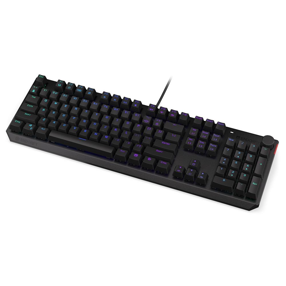 ENDORFY EY5A121 - Tastatur (Eng. Layout, QWERTY) Thock Kailh BL, Beleuchtet, Schwarz