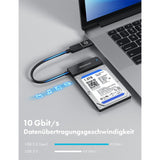 GRAUGEAR USB 3.2 Adapter für 2,5" SATA HDD/SSD