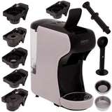 Camry CR 4414bm Multi-Kapsel-Espressomaschine, 19 bar Kaffeemaschine für Kapseln, Pads und gemahlenen Kaffee, kompakt fürs Büro und Zuhause, Mocca/Schwarz