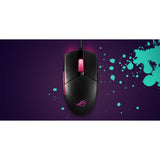 ASUS ROG Strix Impact II Electro Punk kabelgebundene Gaming Maus 6.200 DPI Aura-Sync schwarz/pink