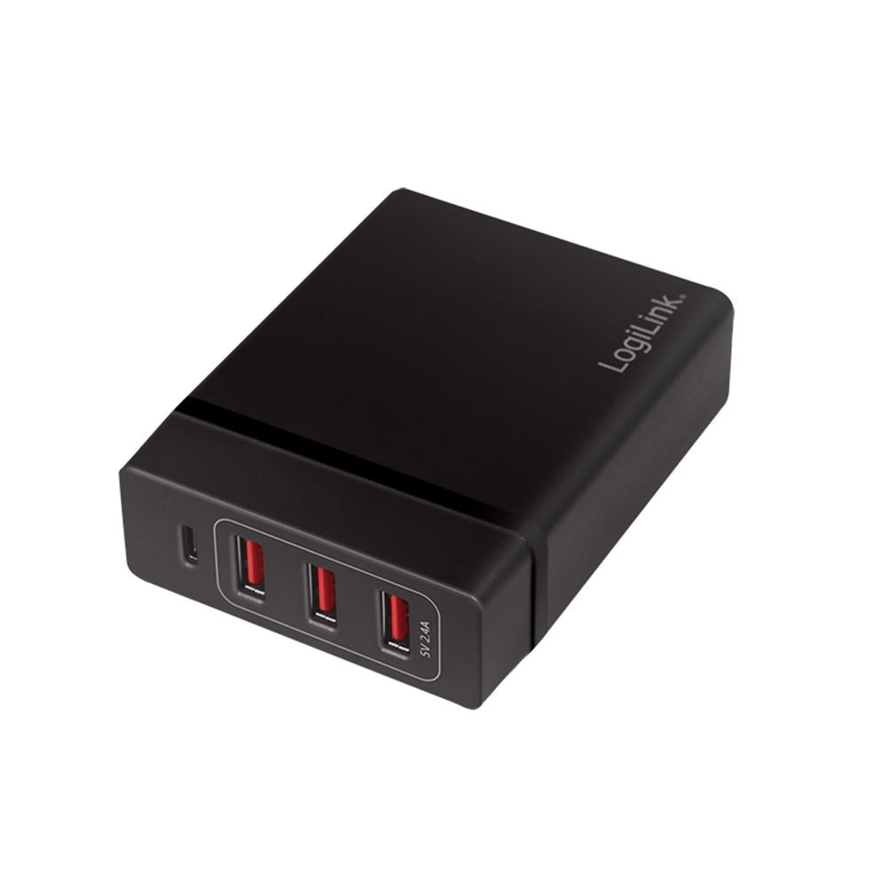 LogiLink USB Tischladeadapter 3x USB-A Port + 1x USB-C Port (PD) 72 W