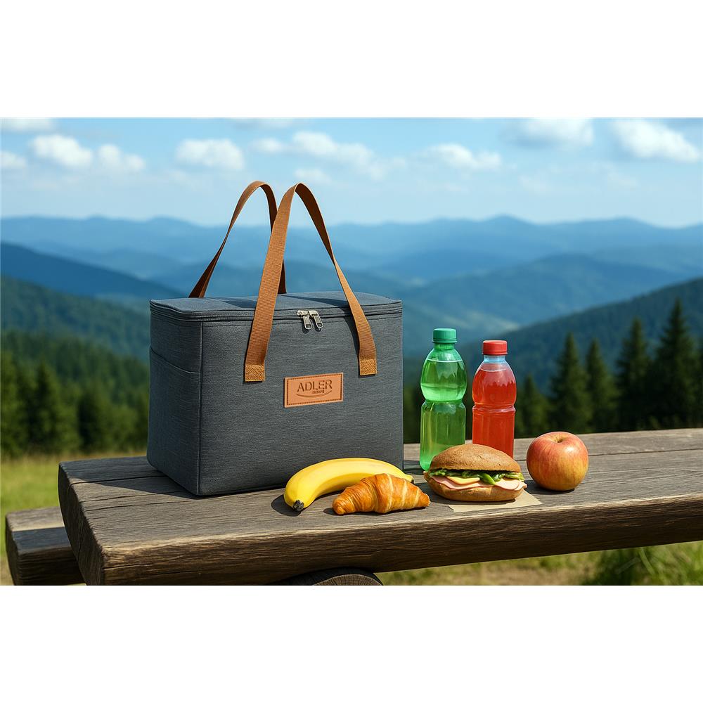 Adler AD 4523 Kühltasche 10L – Kompakte Thermotasche für Picknick, Reise & Einkauf in Grau