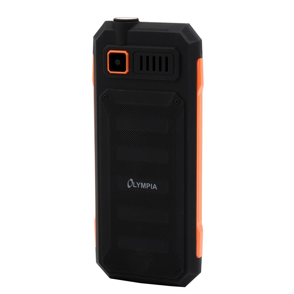 Olympia Mobiltelefon Active Outdoor - Robustes Outdoorhandy, wasserfest und staubgeschützt, Schwarz/Orange