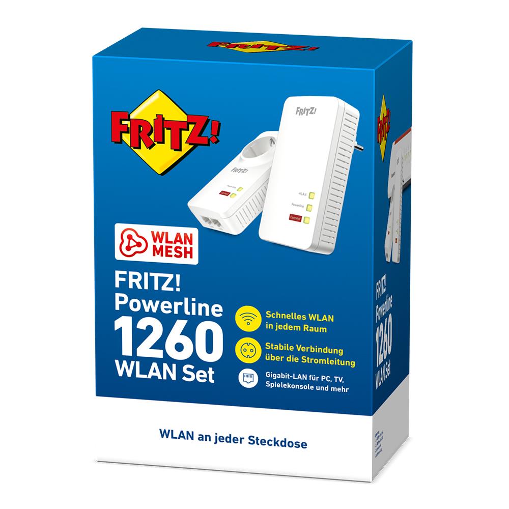 FRITZ!Powerline 1260 WLAN Set – Komplettlösung für WLAN & LAN über Stromleitung