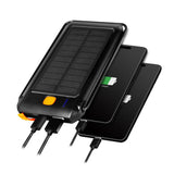 LogiLink PA0273 Solar Powerbank 10000 mAh, Taschenlampe, 2x USB-A QC & 1x USB-C PD