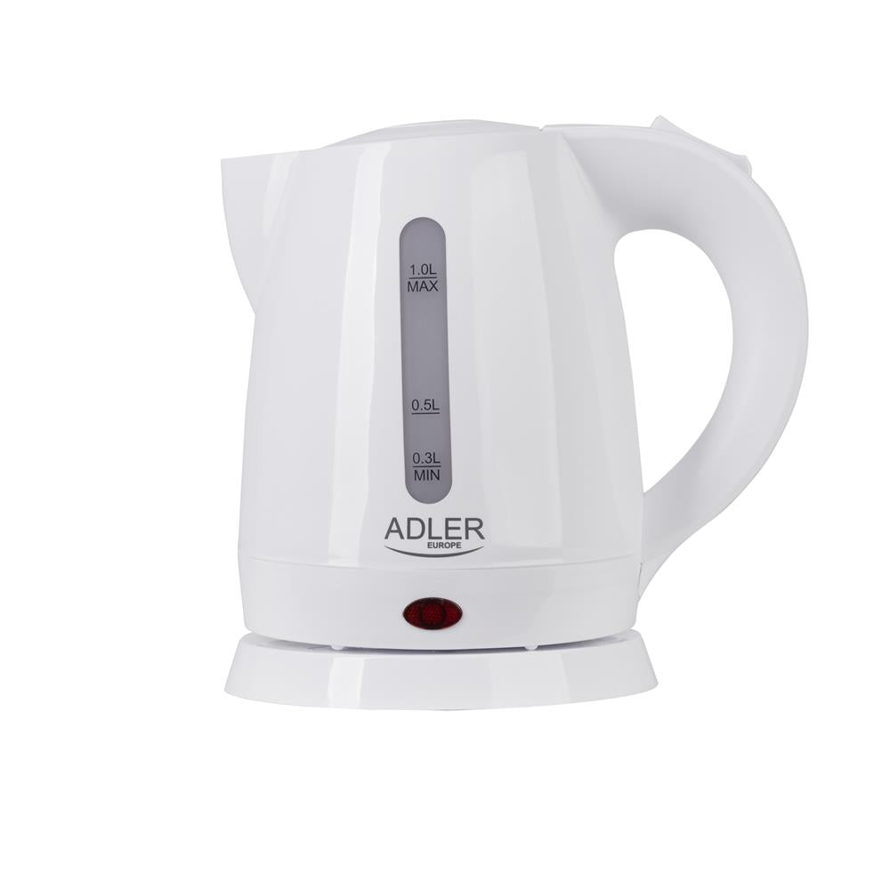 Adler AD 1272 Mini-Wasserkocher in Weiß, 1 Liter, 1600 Watt, für Reisen und Camping