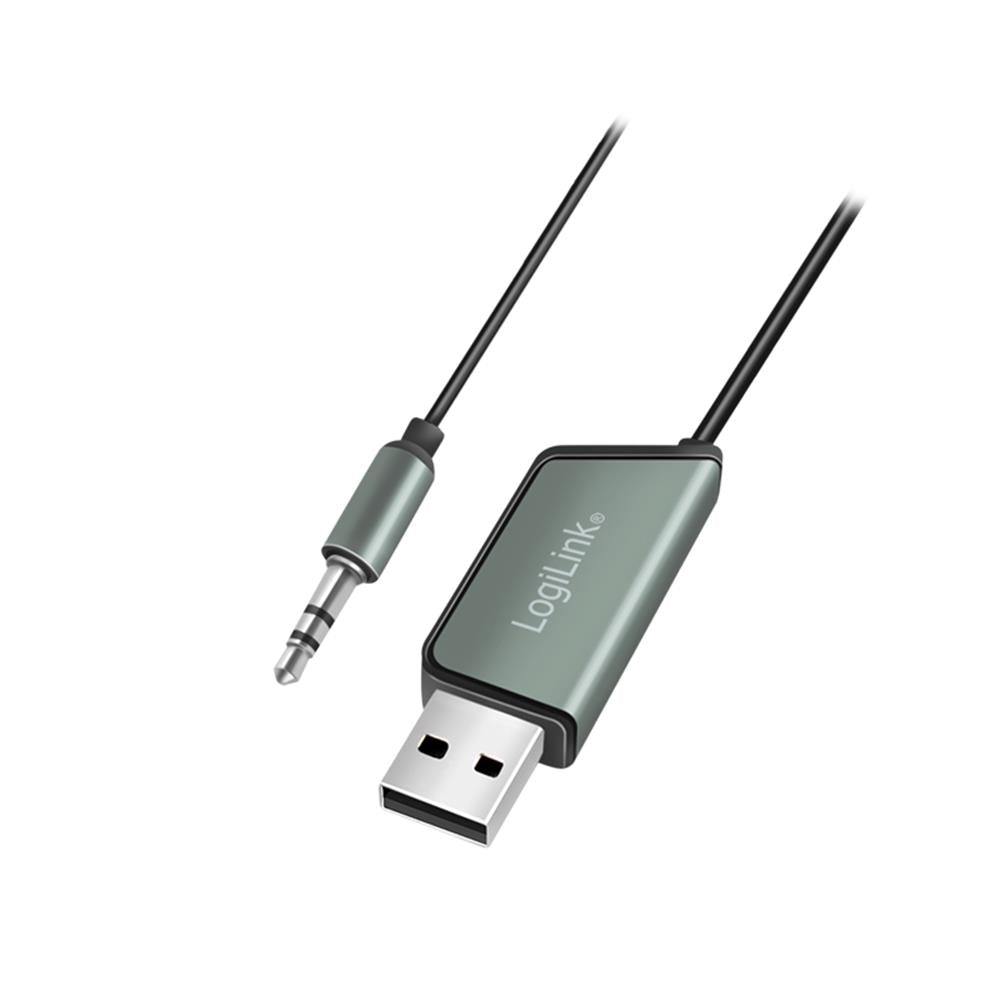 LogiLink Bluetooth 5.3 Audio-Empfänger für Fahrzeuge – USB-A & 3,5 mm Aux, Schwarz