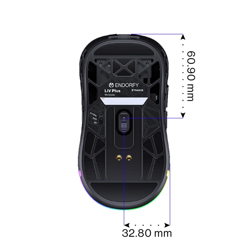 ENDORFY LIV Plus Wireless (schwarz, inkl. Ladestation), Maus, kabellos, Ultraleicht