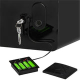 Adler AD 1044 Tresor mit Fingerabdruck, Möbeltresor 17 L, Safe mit Zahlencode, Notschlüssel, Alarm, Touchscreen, Dokumententresor für Zuhause Büro, Schwarz