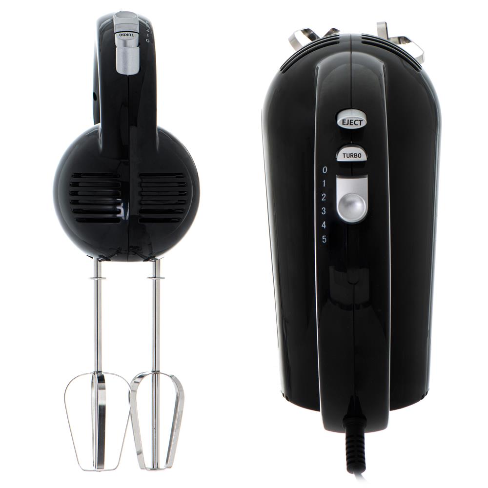 Camry CR 4218 Handmixer schwarz Handrührgerät Rührbesen Knethaken Edelstahl 5 Geschwindigkeiten