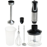 Adler AD 4627 Stabmixer Set elektrischer Handmixer Schneebesen Milchaufschäumer Turbo Funktion silber
